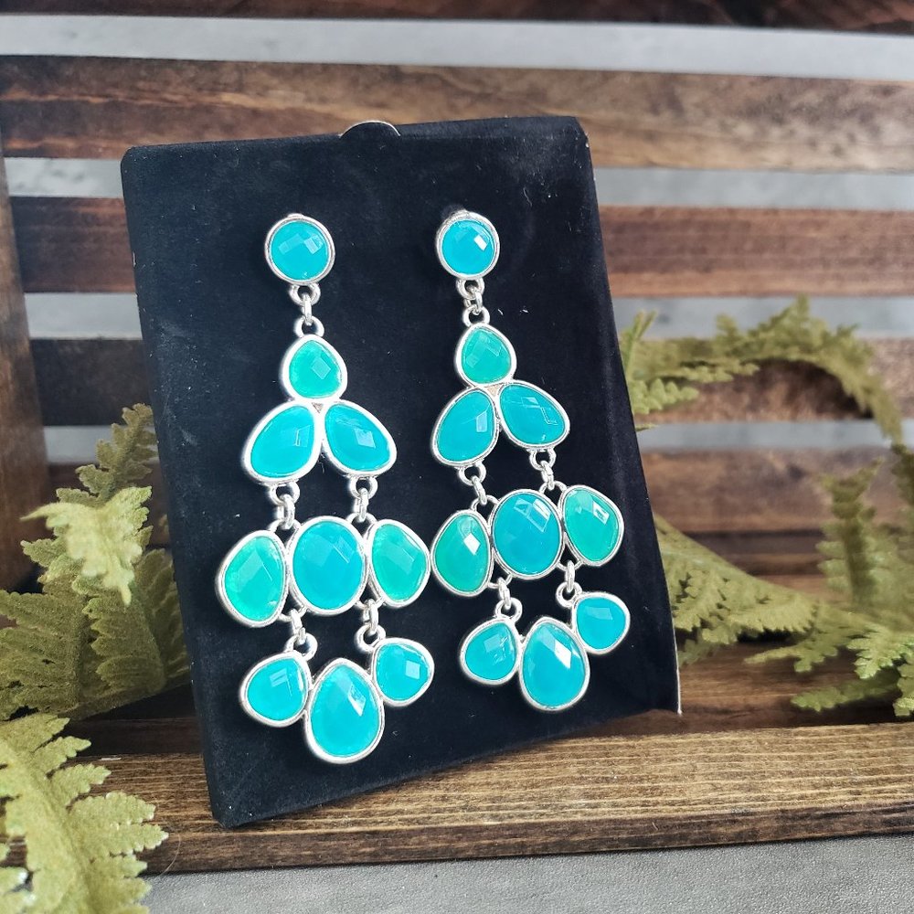 Avon Bold Faceted Chandelier Earrings